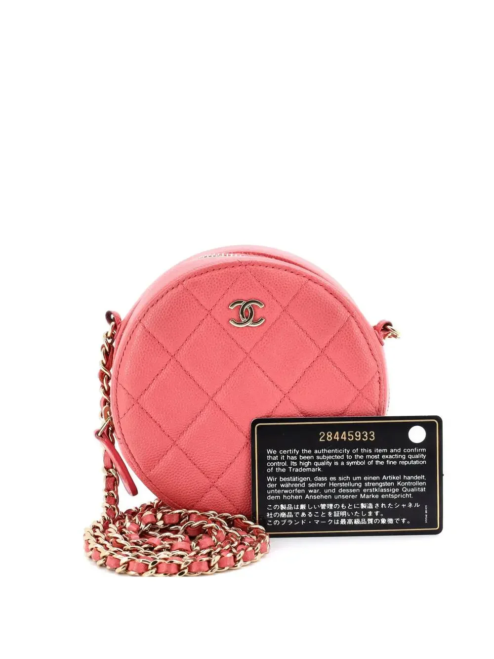 Chanel Round Clutch With Chain Quilted #260965C26B